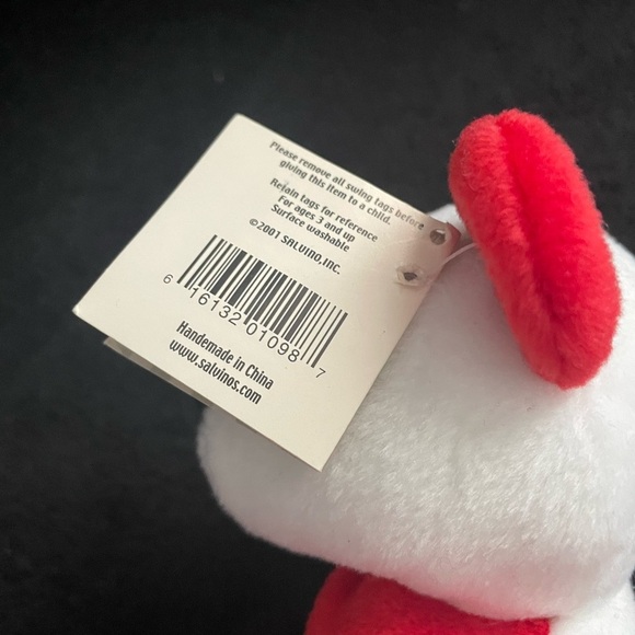 Vintage Dale Earnhardt Jr Teddy Bear Red White Salvinos Bammers Beanie Baby NEW - Picture 7 of 7